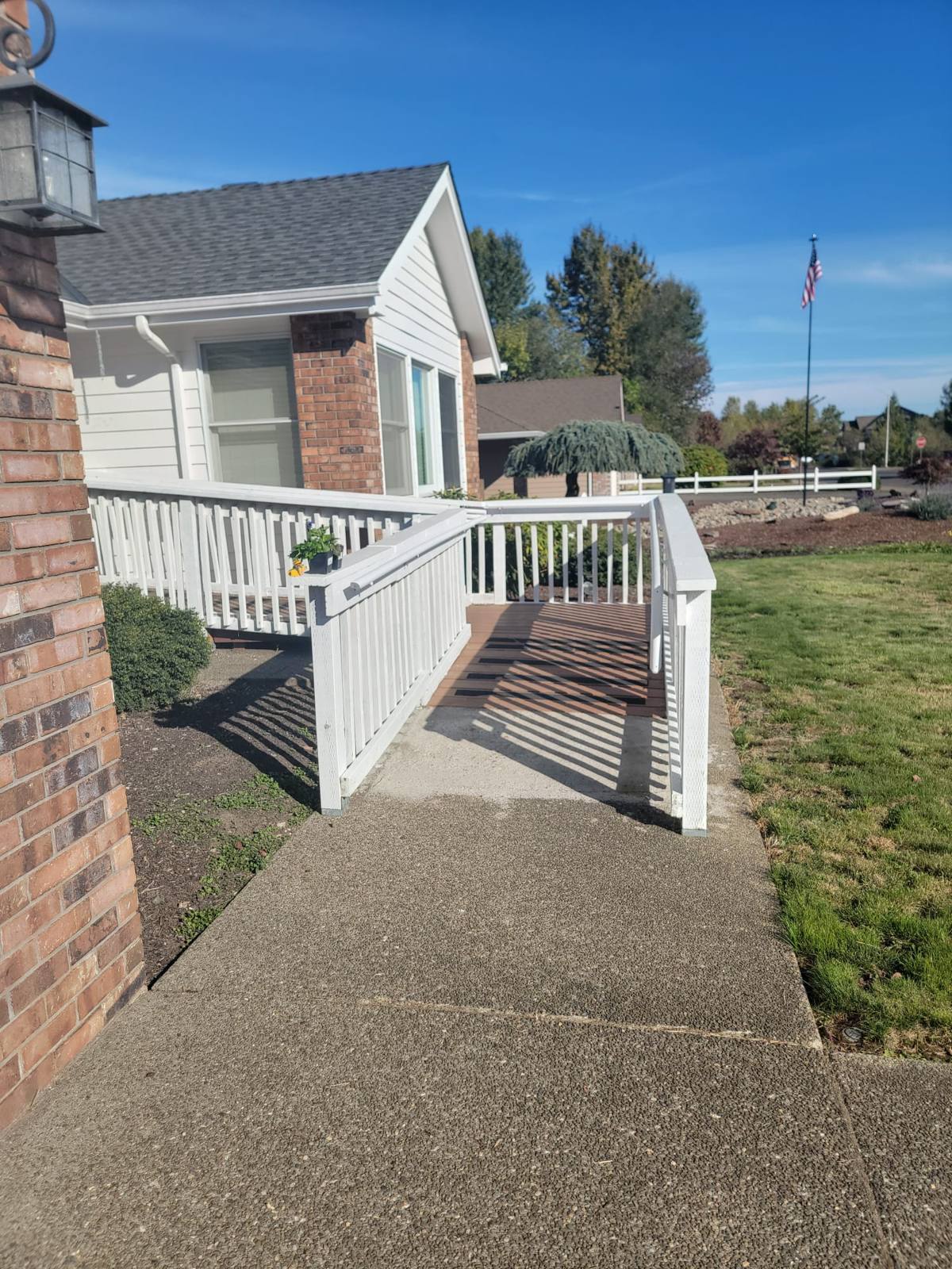 The concrete path leading straight onto the foot of the ramp.